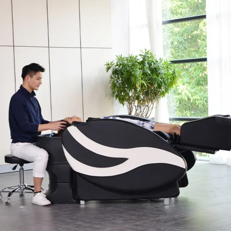 Automatic Intelligent Shampoo Chair – Massage, Fumigation, Water Circulation Shower for Barber Shop & Beauty Salon Furniture