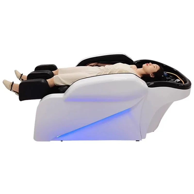 Aesthetic Hair Washing Chair – Shampoo Basin, Spa Massage Bed, Japanese Scalp Treatment & Nail Care Water Bowl