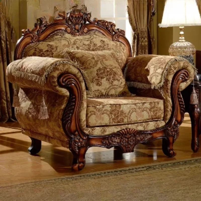 European Modern Luxury Sofas – Wood Armchair and Lazy Daybed