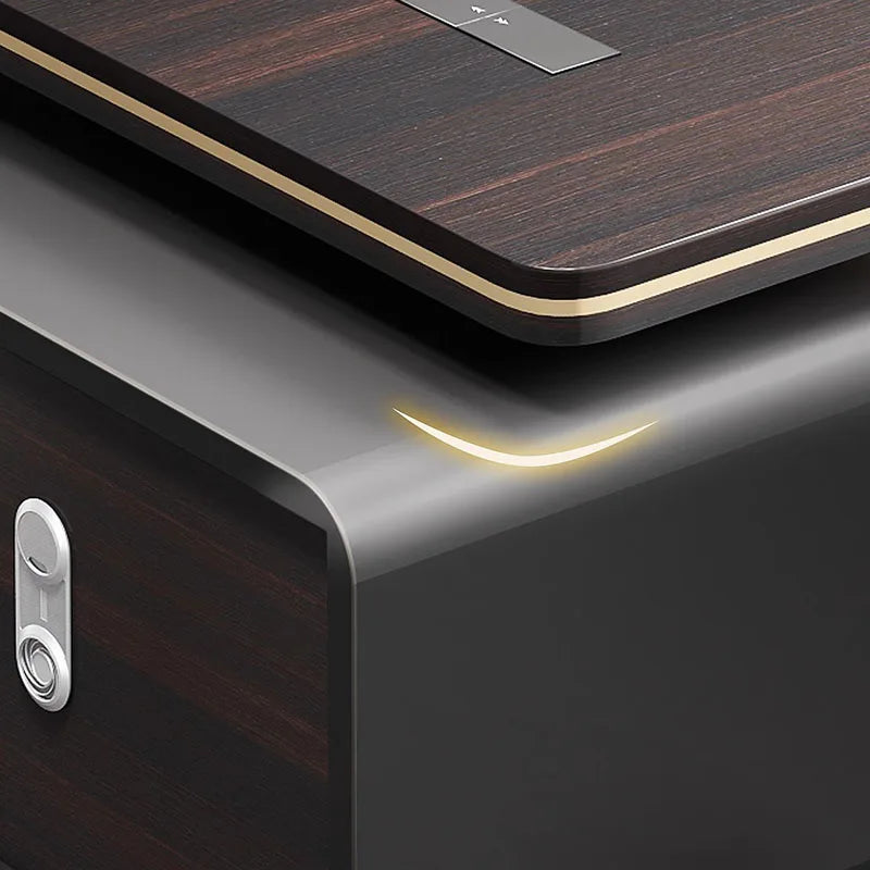 Luxury European executive desk with floor storage and drawers