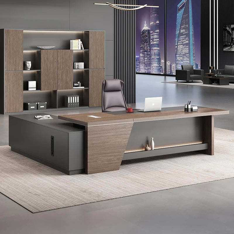 Executive L-Shaped Desk – Office, Gaming, and Conference
