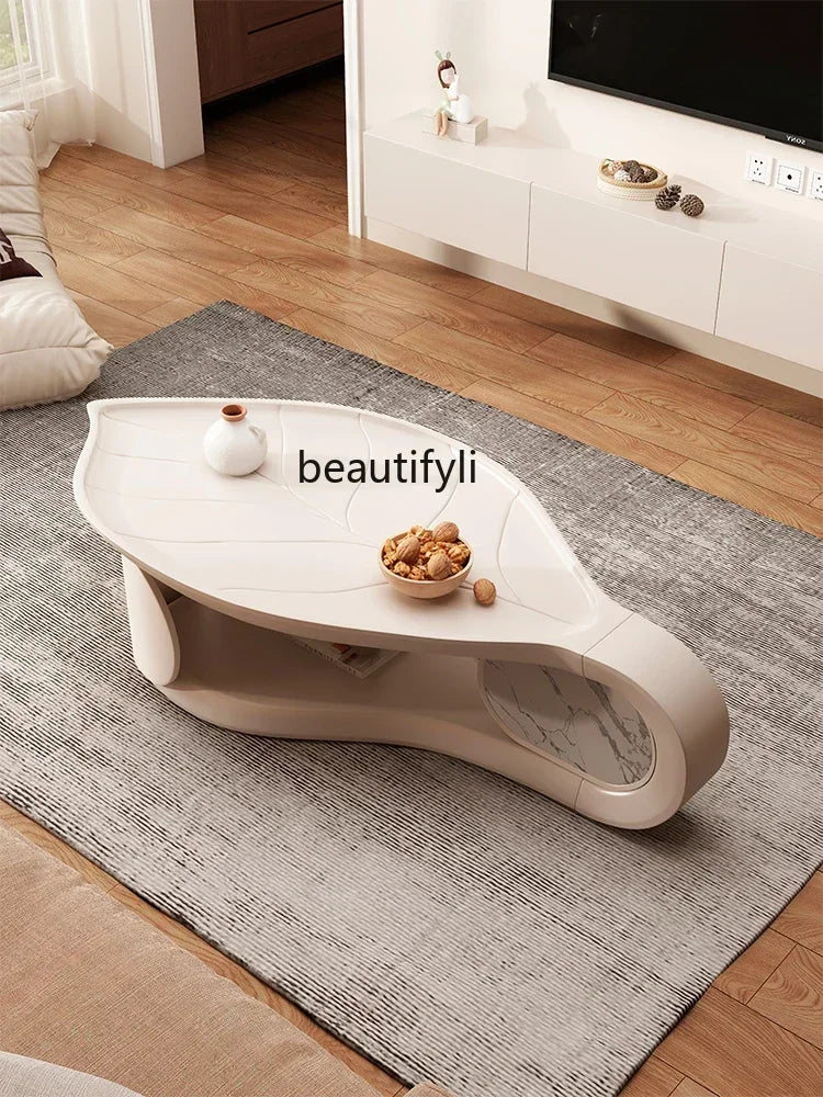 Modern Light Luxury Designer Coffee Table Veneer of Juglans Regia High-Grade Living Room Special-Shaped Coffee Table