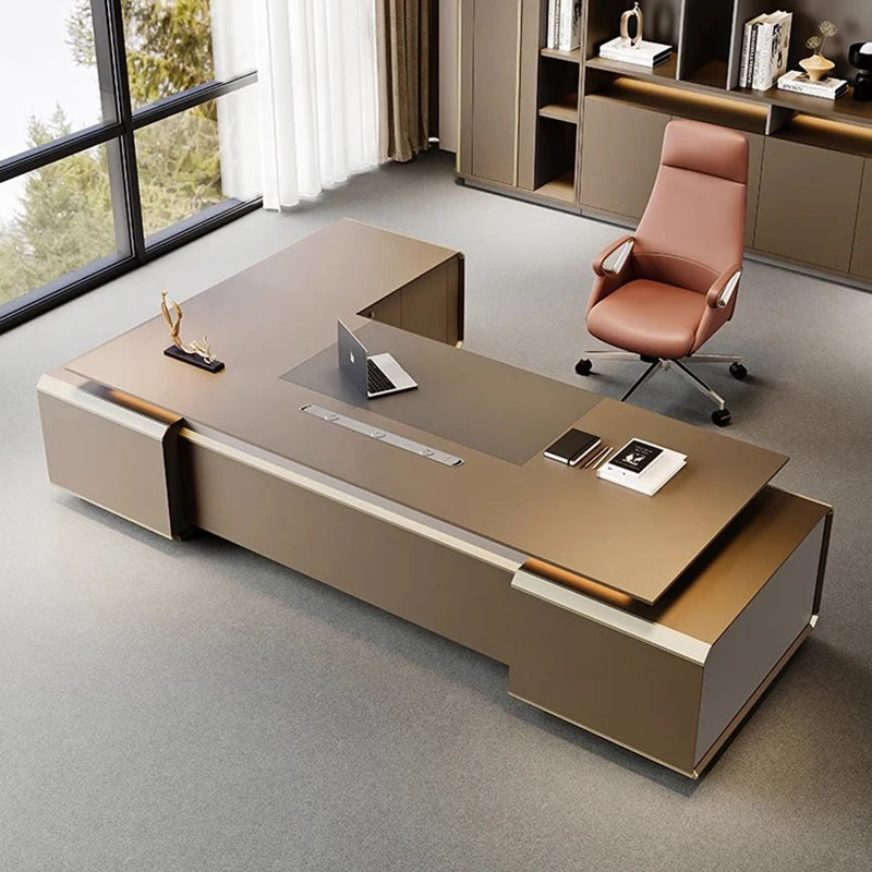 Study Office Desk Computer Standing Corner Bureau Gaming Executive Writing Desk Storage Modern Scrivania Ad Angolo Furniture