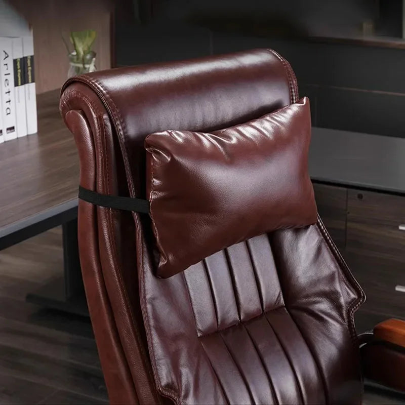 Swivel Leather Armchair: Comfortable Recliner and Rolling Office Chair