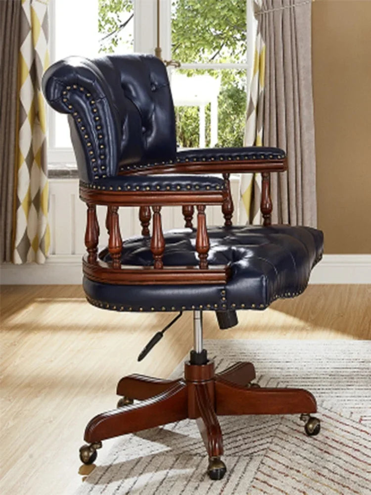European Leather Executive Swivel Chair