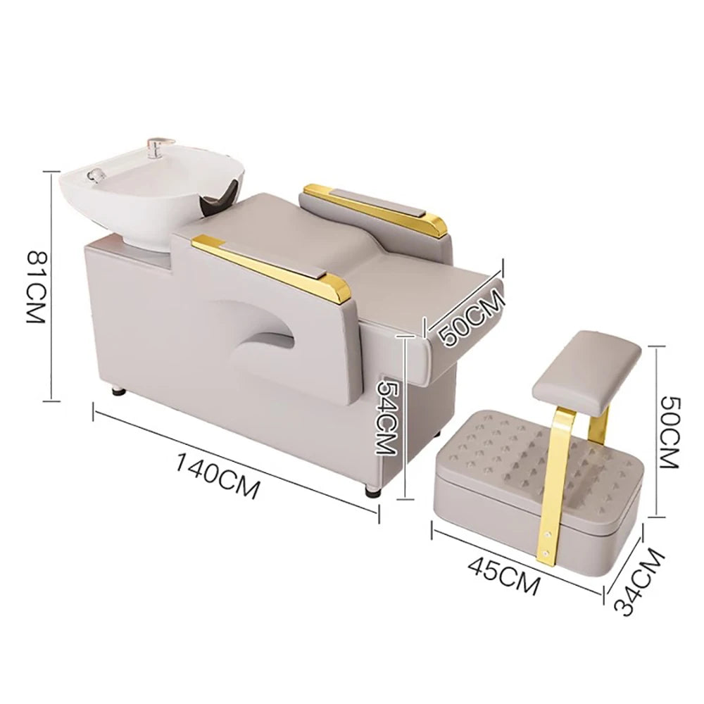 Unique Luxury Shampoo Bed Massage Fashion Modern Simple Shampoo Recliner Ergonomic Nordic Cadeira De Barbearia Salon Furniture