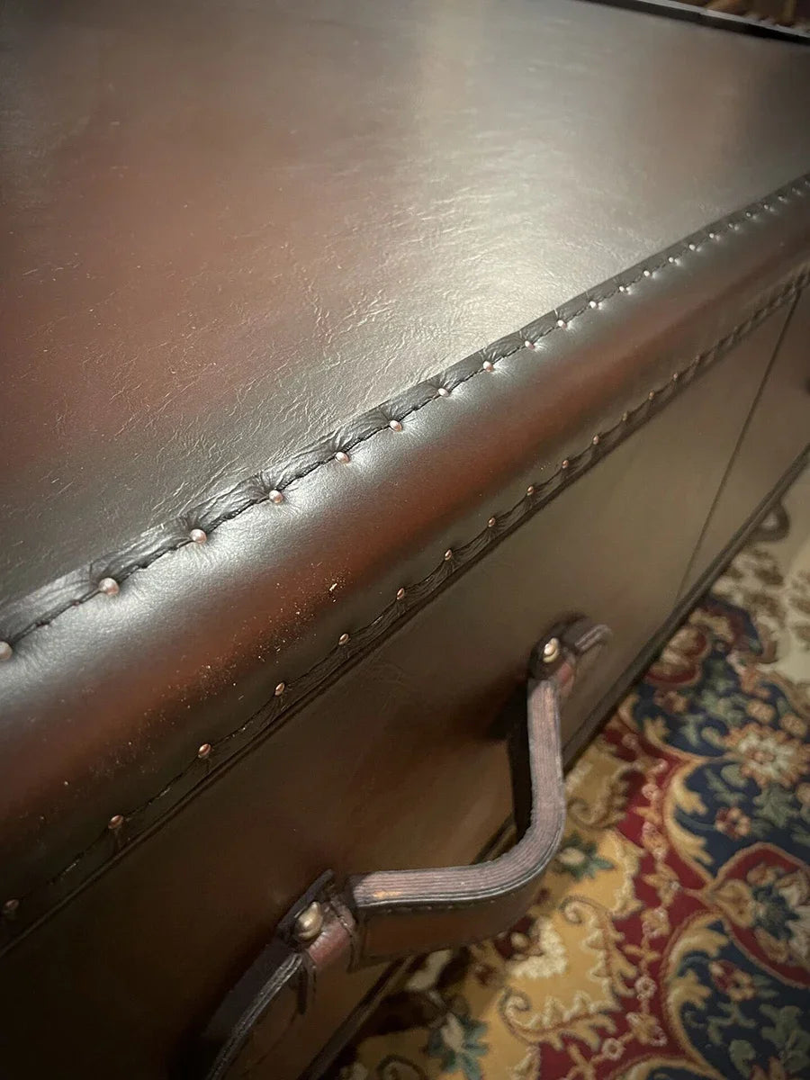 Vintage Leather Suitcase Coffee Table