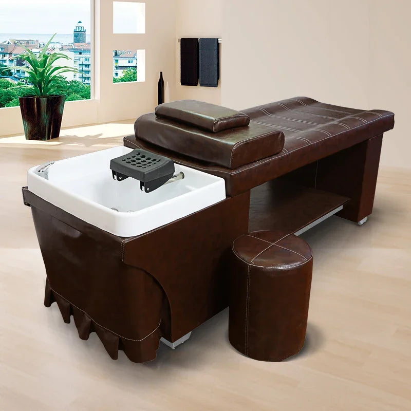 Shower Head Stylist Shampoo Chair Hair Salon Backwash Units Massage Hair Wash Chair Luxury Shampouineuse Salon Equipment MQ50XF