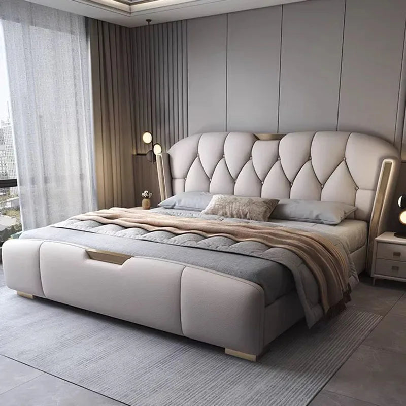 Aesthetic Nordic Queen Double Bed with Under-Storage
