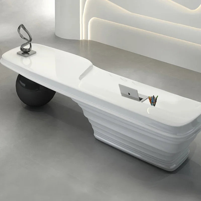 Professional Checkout Counter with Showcase—Luxury Reception Desk