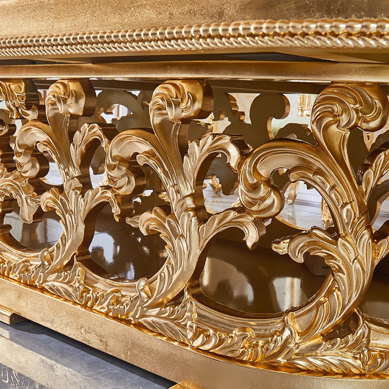 Customized French Carved Rectangular Dining Table: European Style for Large Apartments and Restaurants, Solid Wood Villa Design.