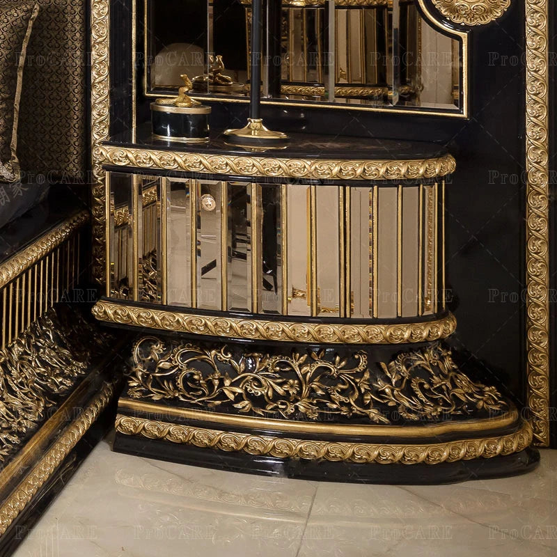 Italian Royal Bedroom Furniture Set – Luxury, Classic, Full Set with Comforter and Wardrobes