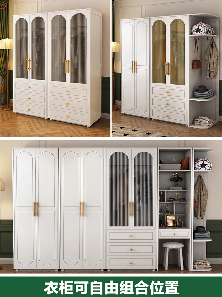 Solid Wood Wardrobe – Bedroom and Home Storage, Hanging Combination .