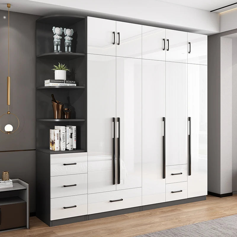 Wooden Handle Wardrobe – Children’s Closet with Drawers, Storage for Bedroom or Apartment