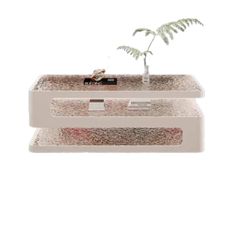 Modern rectangular luxury clear glass coffee table