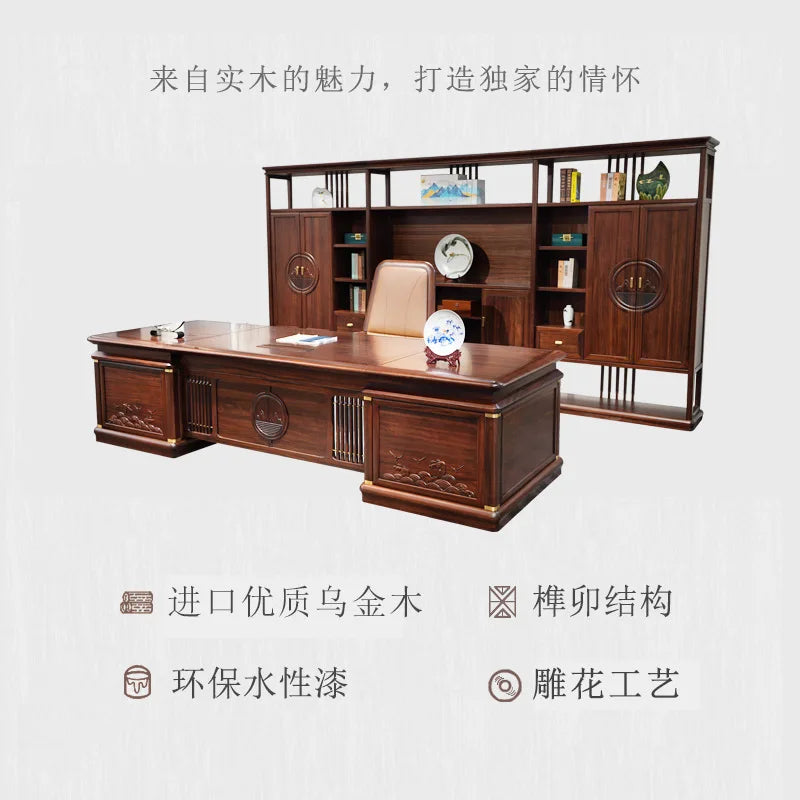 Solid Wood Office Desk and Chair Set