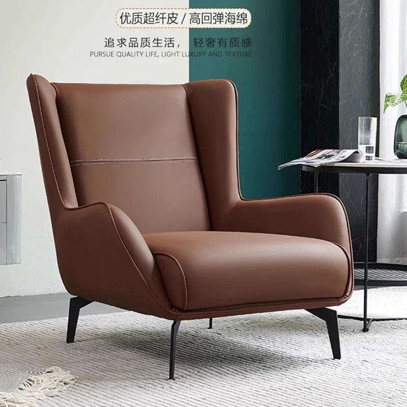 Nordic luxury living room chairs: leather European design