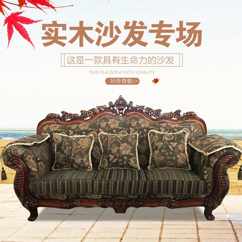European-Style Fabric Sofa Set