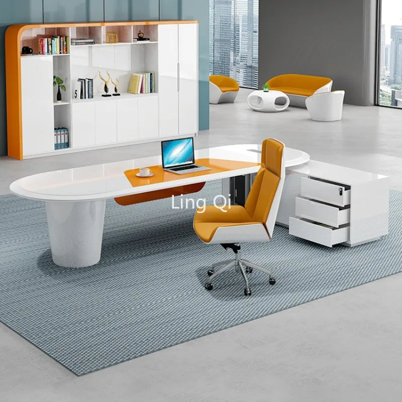 Light Luxury High Quality Office Desk Organizer Makeup Work Art Computer Desks Secretary Reception Escritorio Desk Furniture