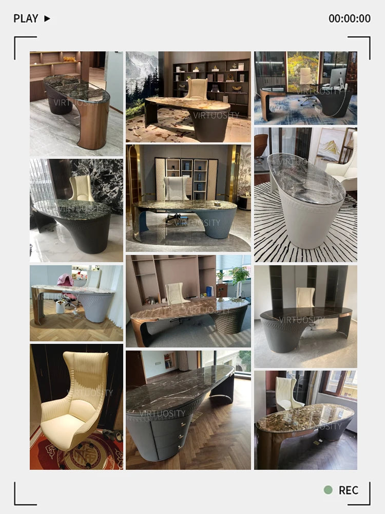 Accessible Luxury Marble Writing Desk – Classy Italian Normcore Design