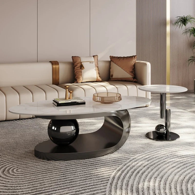 Nordic Living Room Coffee Table – Modern Oval Design