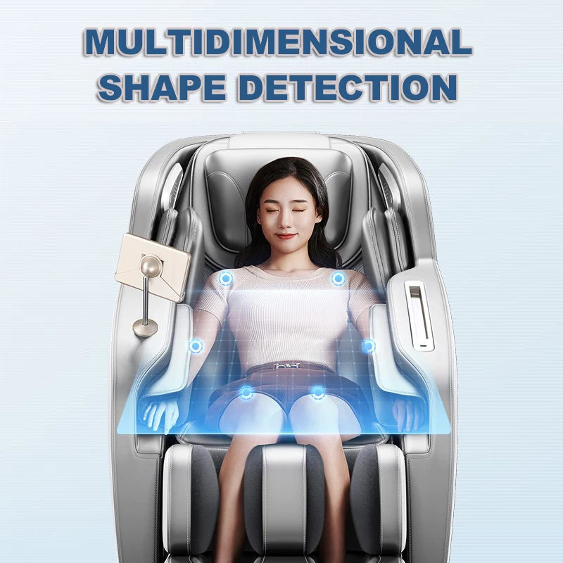 The moment of lying down comfortable enough to fall asleep full body zero gravity with shock heating massage chair