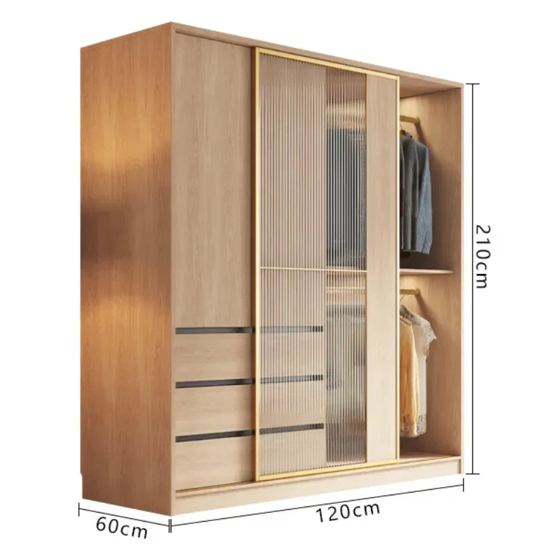 Simple Small Bedroom Wardrobe – Wooden and Folding, with Comfortable Closet, Plastic and Portable