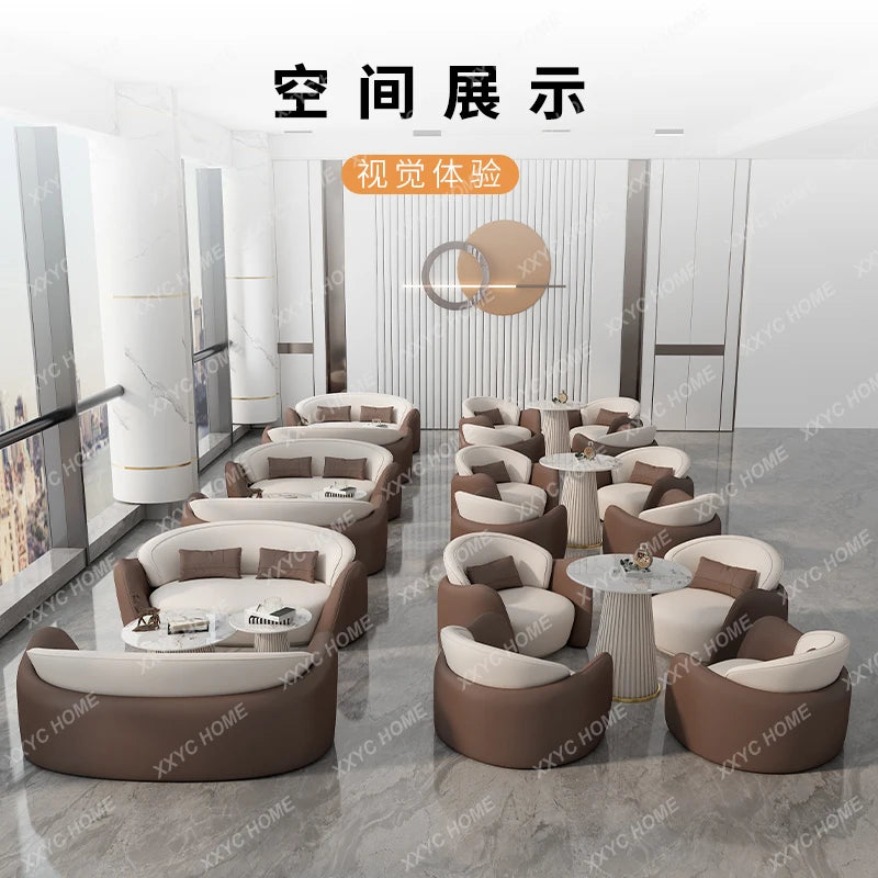 Beauty Salon & Office Lobby Reception Sofa – Light Luxury Business Sofa, Negotiation Chair for Office Area
