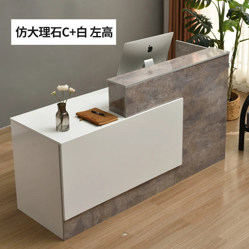 Minimalist Furniture Shop Service Counter Reseption Desk Luxurious Office Secretary Bar Aesthetic Empfang Exhibitor Modern WJX