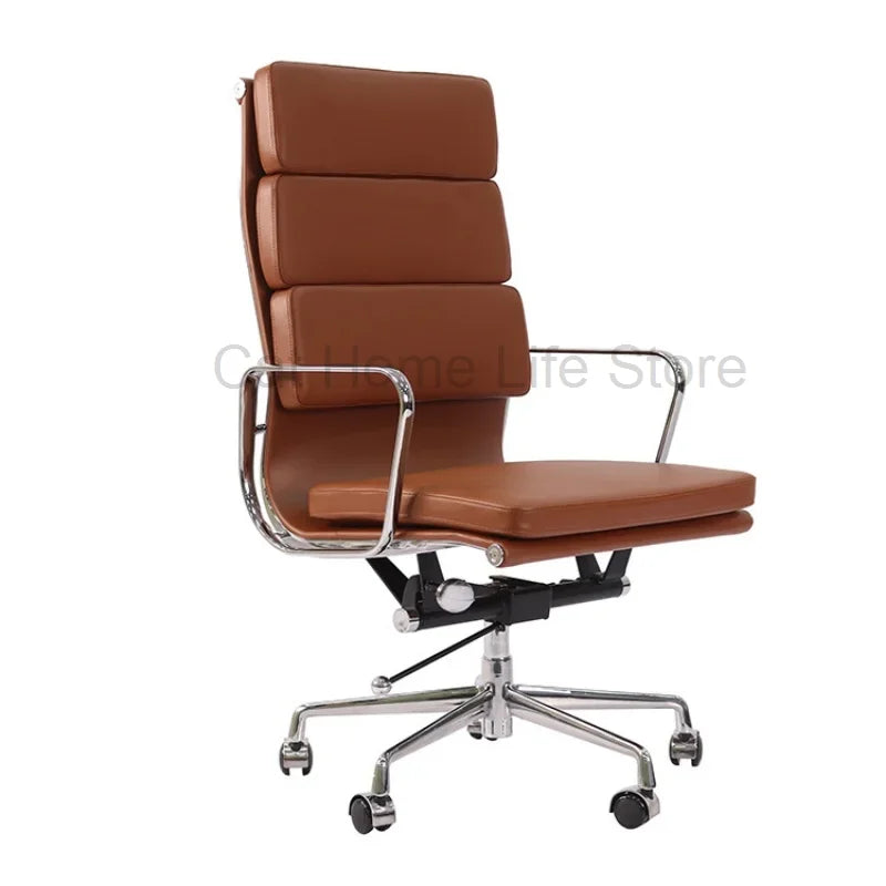 Leather office chair with high/low back
