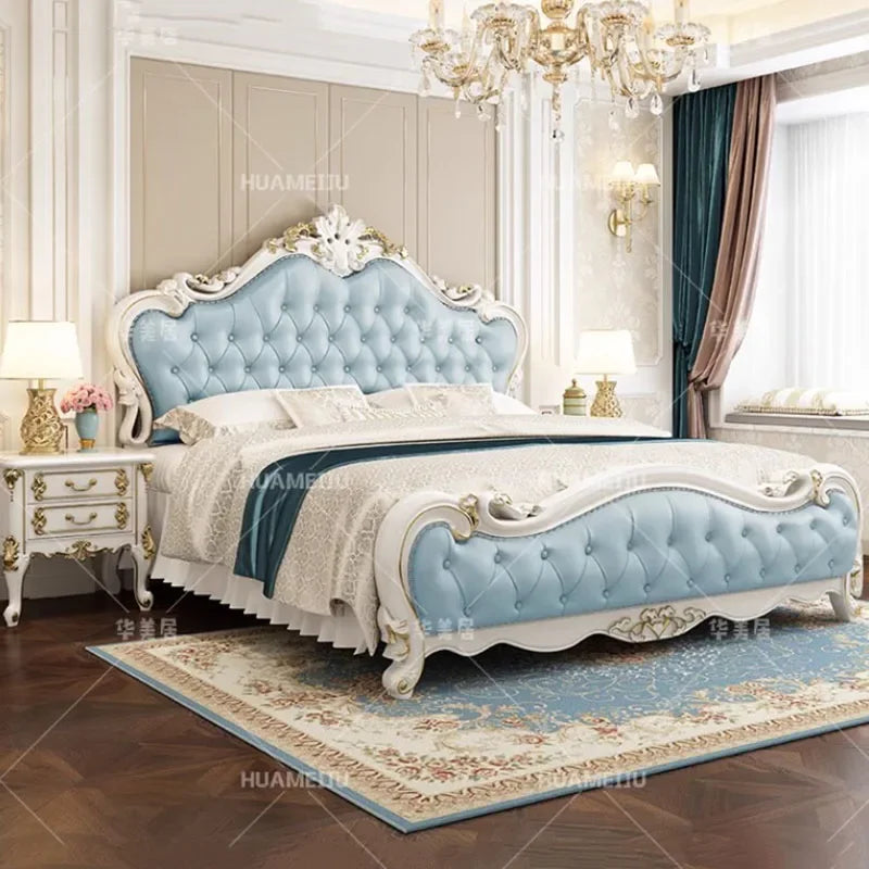 European multifunctional bed with under-bed organizer, offering luxury storage for a stylish bedroom.