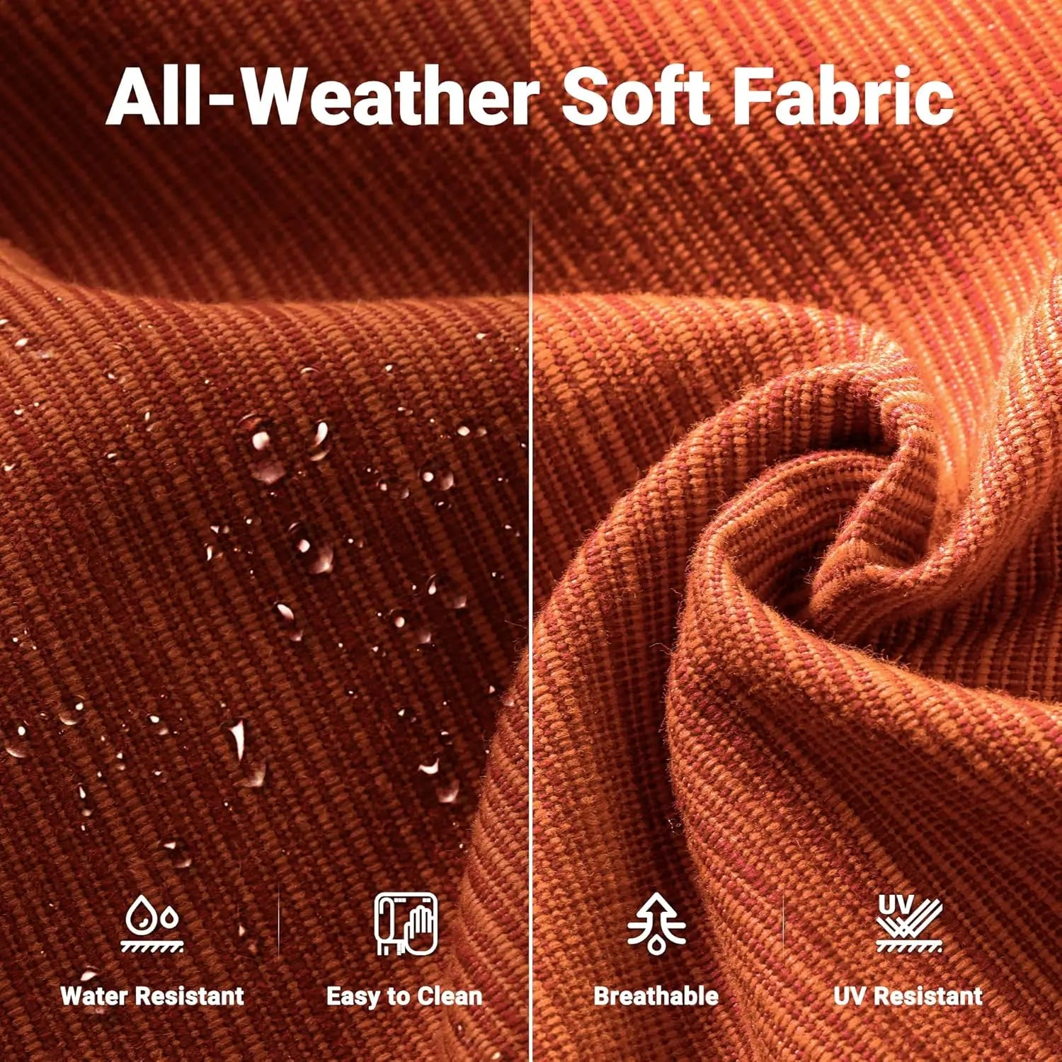 High Back Wicker Rattan Conversation Set with Fire Pit Table, Rocking Chairs, and Loveseat.