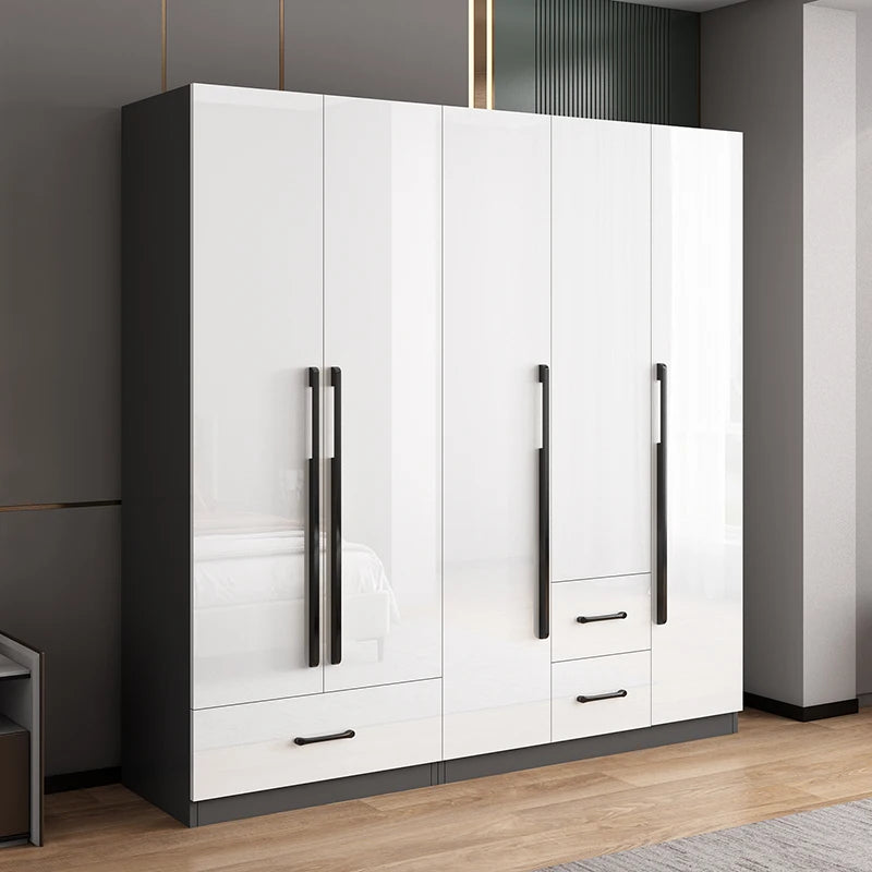 Wooden Handle Wardrobe – Children’s Closet with Drawers, Storage for Bedroom or Apartment