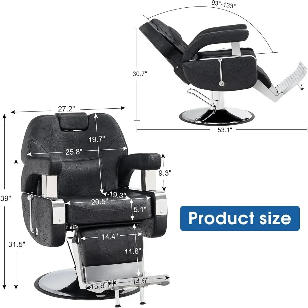 Hydraulic Recline Barber Chair All Purpose Salon Beauty Spa Styling Equipment High quality PVC leather
