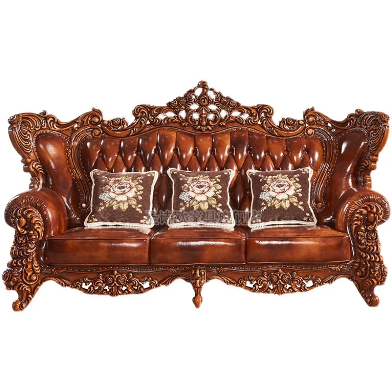 European Genuine Leather Sofa