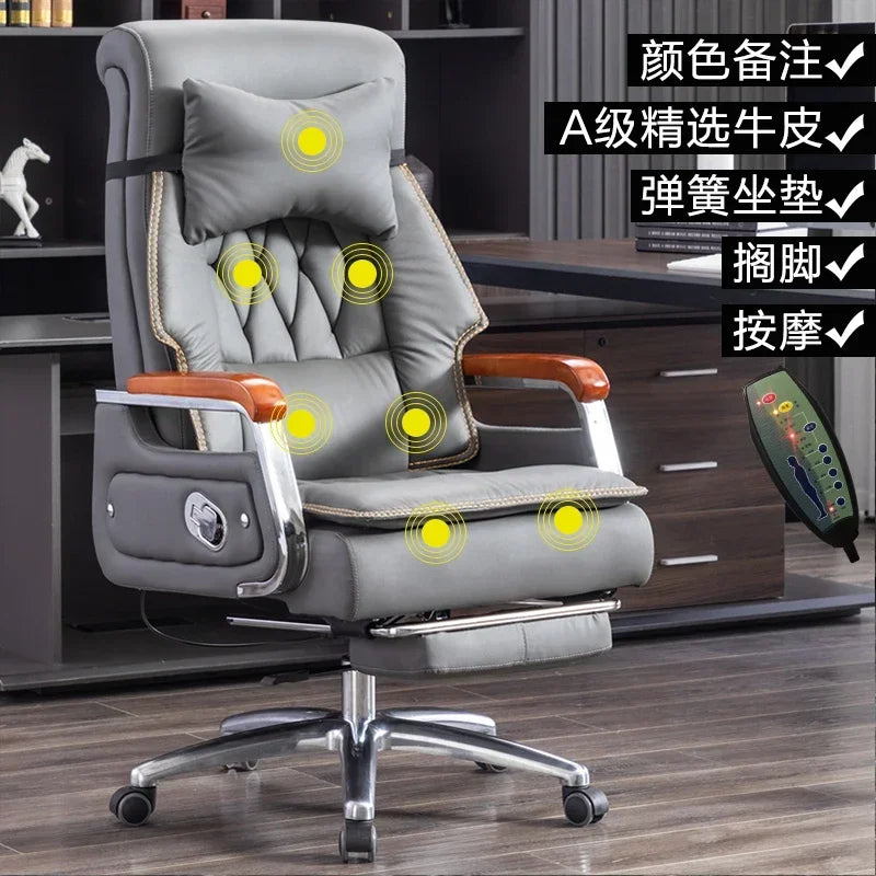 Ergonomic Office Chair: Mobile Gaming Recliner with Massage Feature