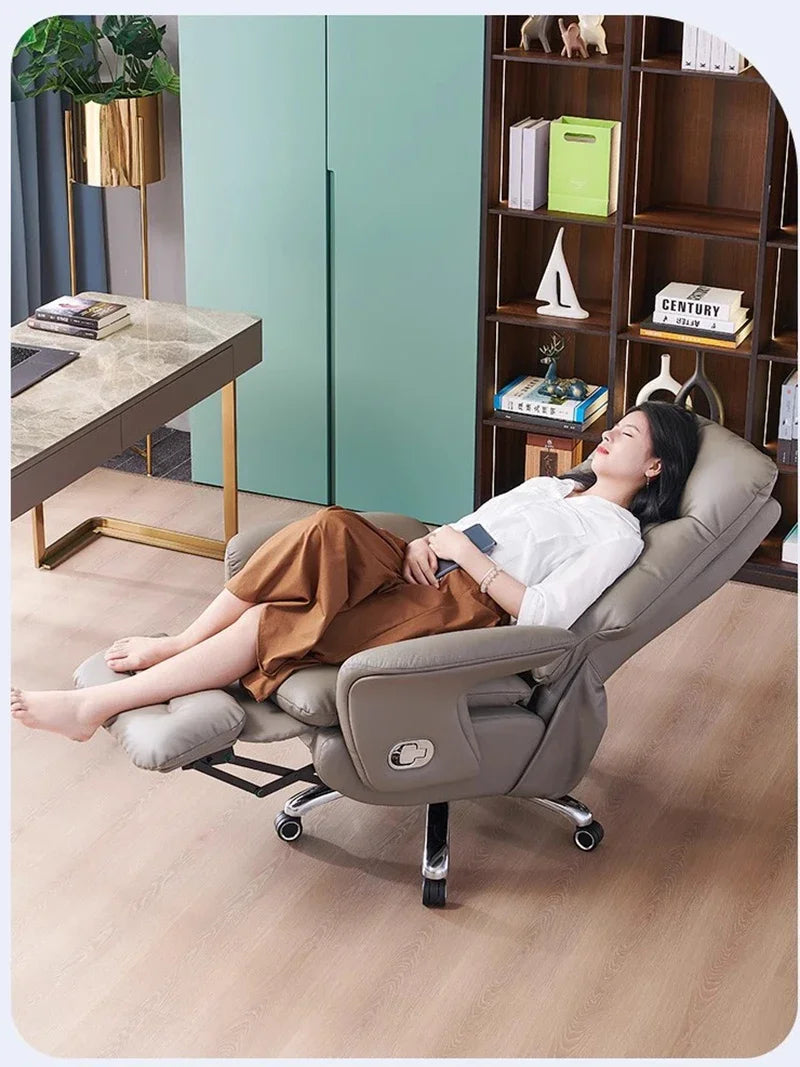 Luxurious Recliner Office Chair Leather Massage Computer Soft Home Gaming Chair Vanity Sillas De Oficina Office Furniture Girl