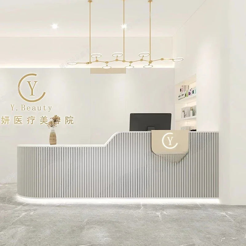 Modern Luxury Reception Desk – Ideal for Shops, Salons, and Offices