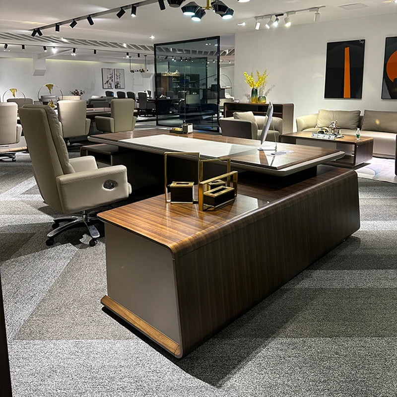 L-shaped student work office desk