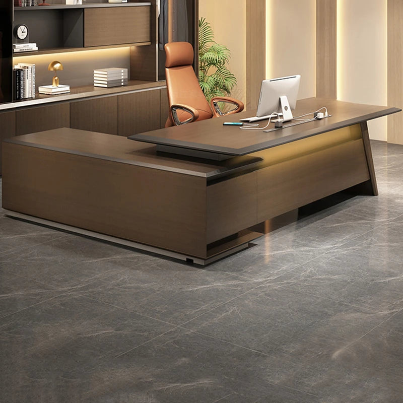 Modern Executive Office Desk with Drawers