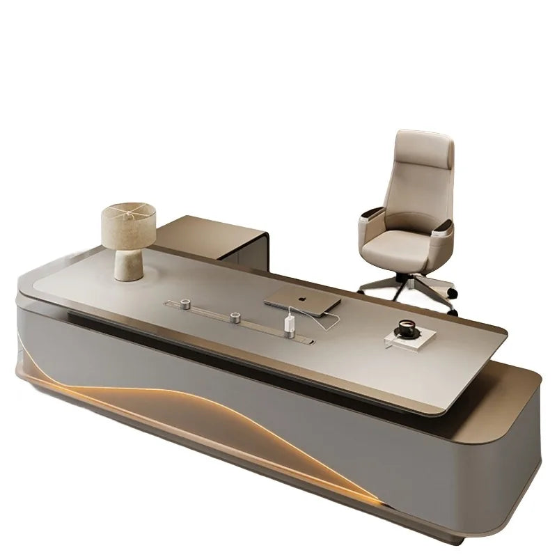 Elegant L-Shaped Office Desk for Presidents