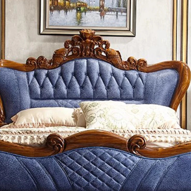 Waterproof Leg High End Double Bed King Wood Luxury European Double Bed Support Frame Aesthetic Camas Matrimonial Furniture