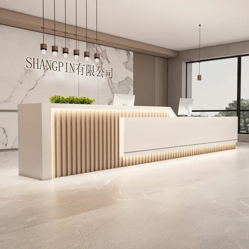 Reseption Desk Beauty Center Reception Executive Office Furniture Modern Luxury Empfang Counter Receiption Front Clothes