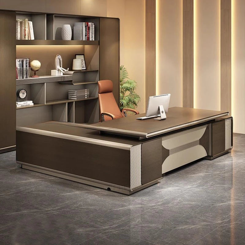 Executive Monitor Office Desks Design Modern Storage Work Computer Office Table Drawers Scrivania Con Cassetti Furnitures