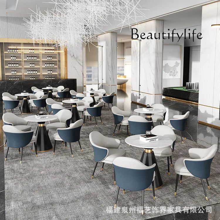 Nordic sales office reception negotiation table and chair combination, western restaurant lounge area one table and four chairs