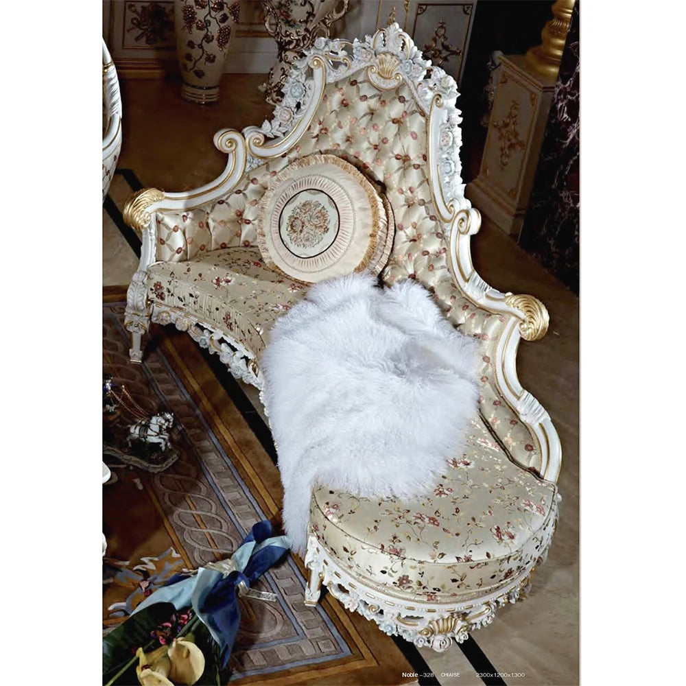 European Style Royal Wooden Classic Sofa Set: Luxury Leather Couches for Living Rooms.