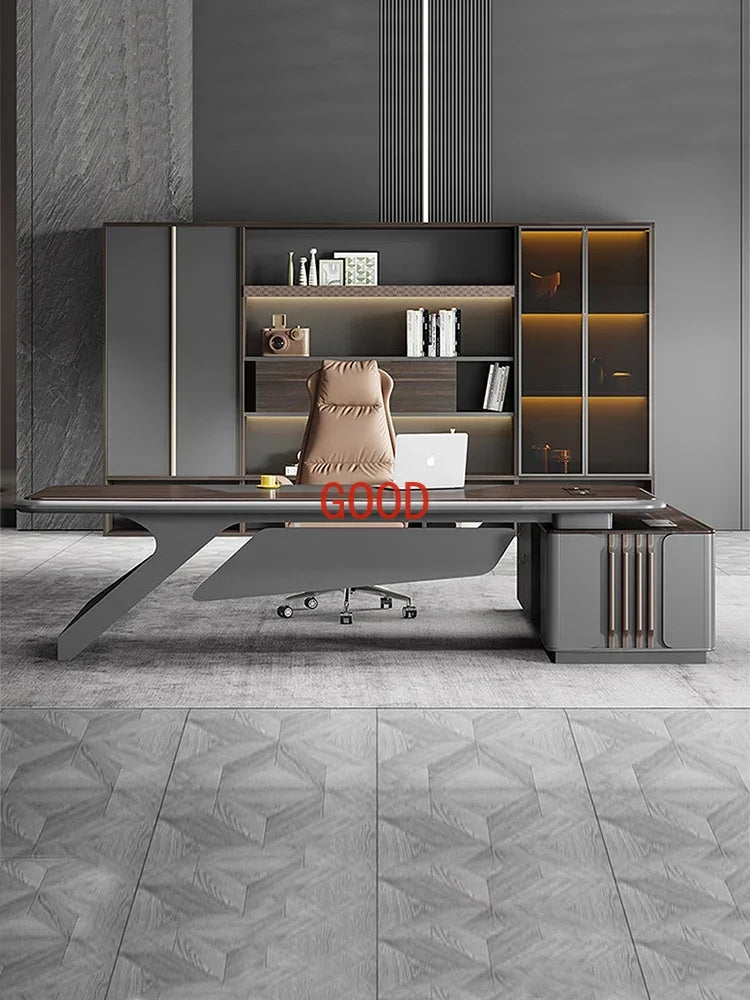 Modern Luxury Boss Office Desk Chairman Room President Table Paint Study Work Computer Writing Desk Mesa Office Furniture KMOD