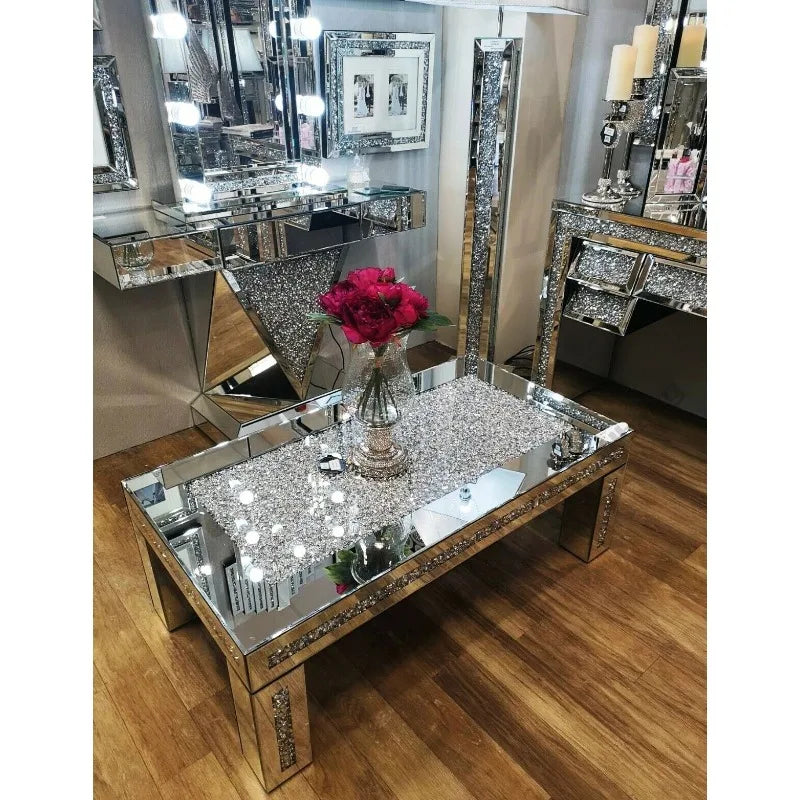 Crushed Diamond Glass Coffee Table
