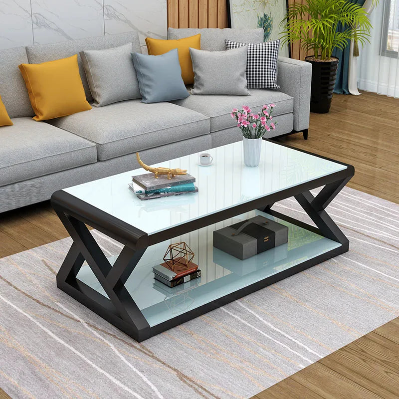 Rectangle low coffee table with storage