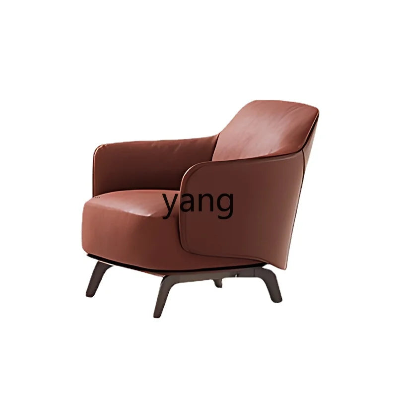 modern minimalist leisure chair: a stylish leather art piece